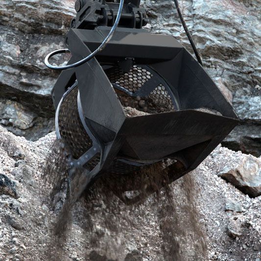 Rock Screeners: Rock Screening Equipment, Rake & Bucket for Excavator